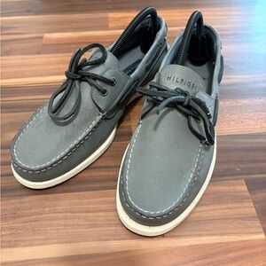 Tommy Hilfiger Gray Boat Shoes Moccasin Style
